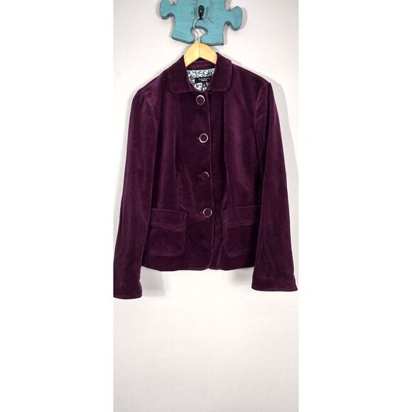 Talbots Dark Purple Lined Corduroy Jacket 10 Classic Office Whimsygoth - Picture 16 of 16